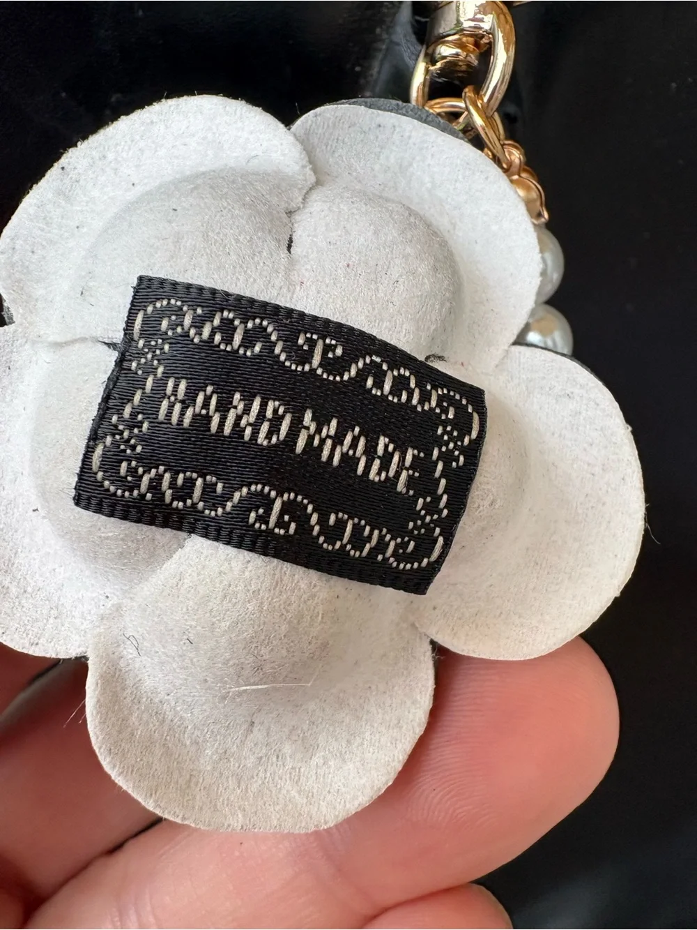 Elegant Bag Flower with Pearl Bag Charm